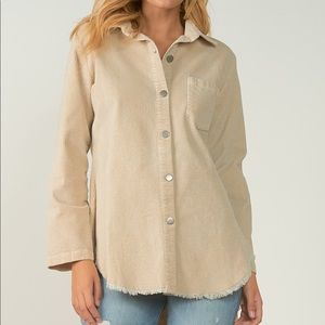 Elan Tan Corduroy Shacket